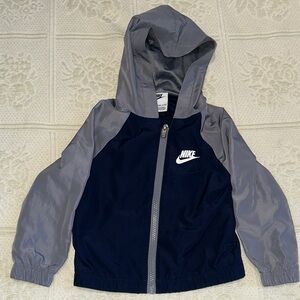 Nike Blue and Gray Kids' Hooded Jacket